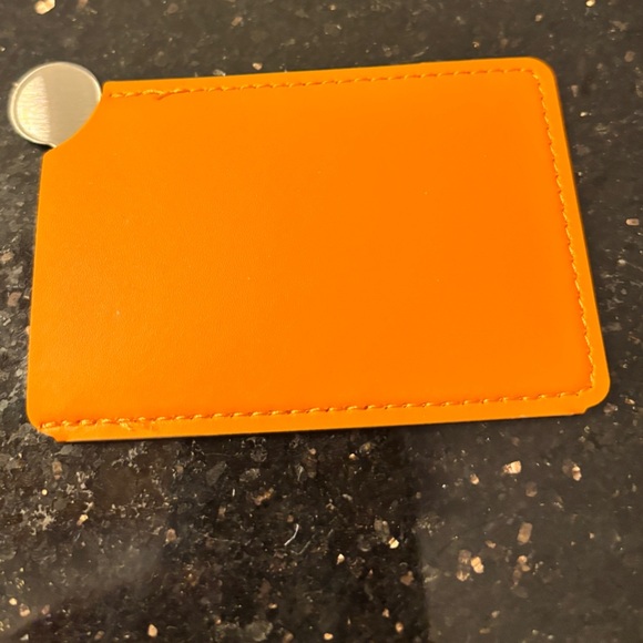 NEW Chanel Orange Mirror Card Holder Sleeve - Picture 2 of 4